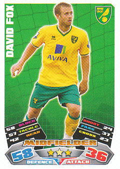 David Fox Norwich City 2011/12 Topps Match Attax #211